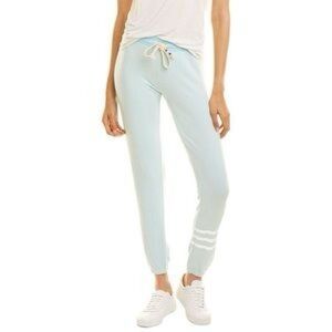 Sol Angeles Women's Coastal Waves Jogger in aqua teal stripe Size Medium